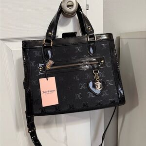 Juicy Couture Black Satchel with Heart Charm